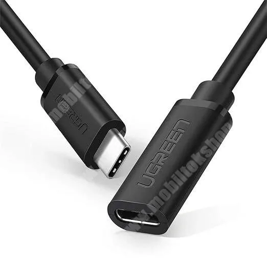 GoPro Hero 9 Ugreen adatátviteli és töltő kábel hosszabbító, USB-Caljzat / USB-C 3.1 Gen 2, Thunderbolt 3, 10Gbps, 5A, 100W, PD 3.0 gyorstöltés, 4K, 1m hosszú, US353, Fekete