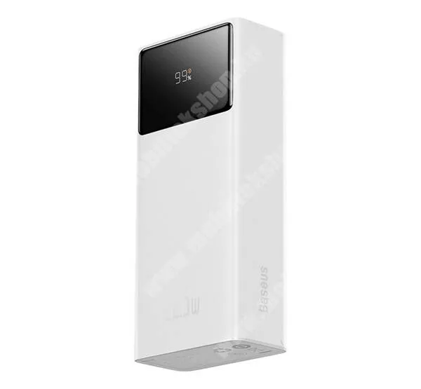 Jolla Jolla C Baseus Enerfill FP41 power bank, Vésztöltő, 1 x USB-A, 2 x USB-C aljzat, 30000mAh, 22,5W, PD gyorstöltő, LED kijelző, E0027K01, Fehér