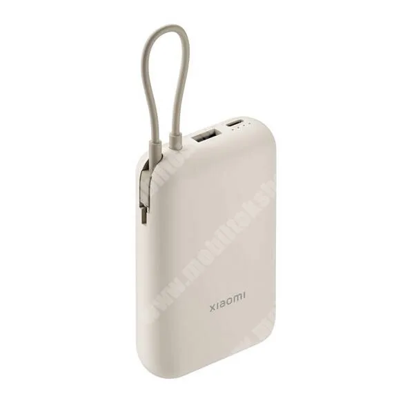 PRESTIGIO MultiPhone 5500 Duo Xiaomi power bank, Vésztöltő, 1 x USB-A, 1 x USB-C aljzat, 10000mAh, 22,5W, PD gyorstöltő, LED jelző, Fix Type-C kábel, BHR9072GL, Bézs