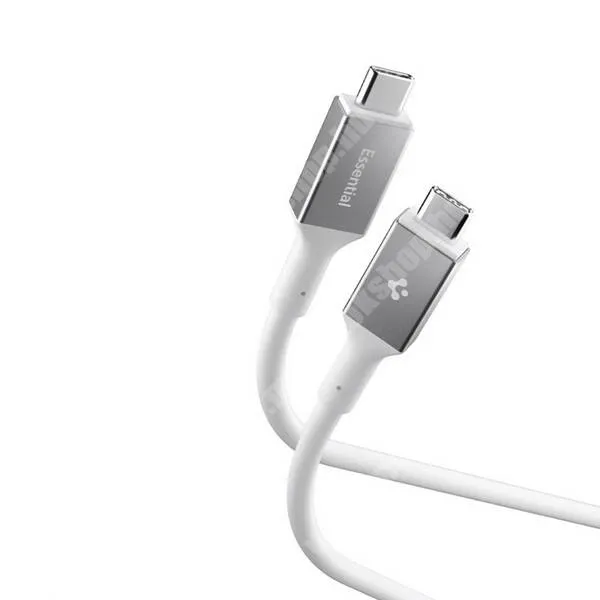 GoPro Hero 9 Spigen Essential adat és gyorstöltő kábel, USB-C / USB-C, 240W, Thunderbolt 4/3, 40Gbps, PD, Gyorstöltés, 1,2m hosszú, EB24012CC, Fehér