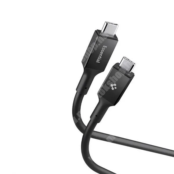 GoPro Hero 9 Spigen Essential adat és gyorstöltő kábel, USB-C / USB-C, 240W, Thunderbolt 4/3, 40Gbps, PD, Gyorstöltés, 1,2m hosszú, EB24012CC, Fekete