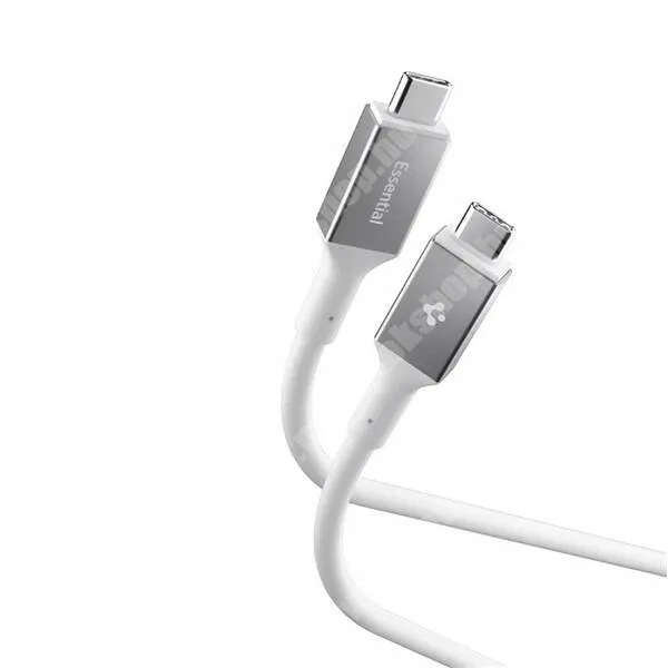 GoPro Hero 9 Spigen Essential adat és gyorstöltő kábel, USB-C / USB-C, 100W, PD, Gyorstöltés, 5Gbps, 1m hosszú, EB10020CC, Fehér