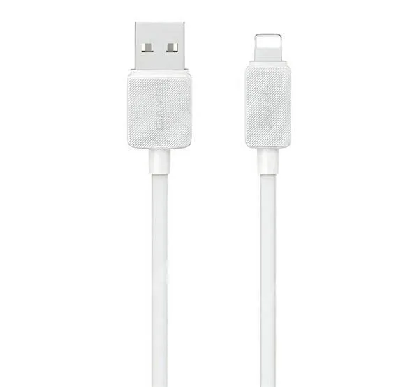  Usams KY adatátvitel és töltőkábel, USBA-A / Lightning, 2,4A gyorstöltés, 12W, 1m hosszú, SJ689, Fehér