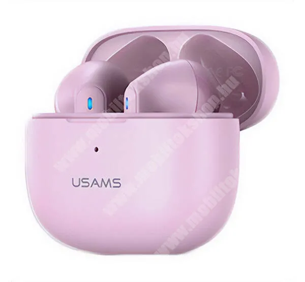  USAMS NX03 bluetooth fülhallgató, Headset, Sztereó, v5.2, TWS, Aktív zajszűrő, Töltőtok, Rózsaszín