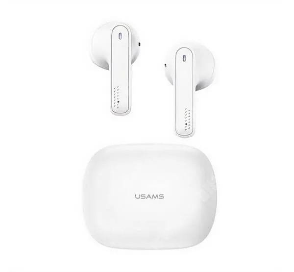  USAMS SM01 bluetooth fülhallgató, Headset, Sztereó, v5.0, TWS, Zajszűrő, Töltőtok, Fehér