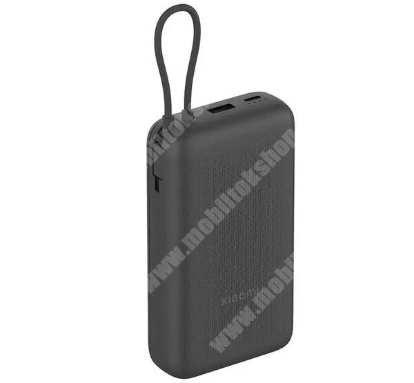  Xiaomi power bank, Vésztöltő, 1 x USB-A, 1 x USB-C aljzat, 20000mAh, 22,5W, PD gyorstöltő, LED jelző, Fix Type-C kábel, BHR9740GL, Sötétszürke