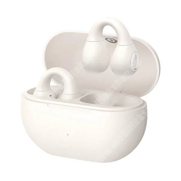 VODAFONE Smart Tab III 7 Baseus Bass 15 Clip Ows fülhallgató, Headset, Bluetooth v5.4, Sztereo, TWS, Mikrofon, Zajszűrő, Fülre akasztható, Töltőtok, Fehér