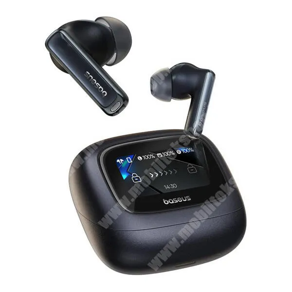 VODAFONE Smart Tab III 7 Baseus Bowie M2S Ultra fülhallgató, Headset, Bluetooth v5.4, Sztereo, TWS, Mikrofon, Aktív zajszűrő, Érintőkijelzős töltőtok, Fekete