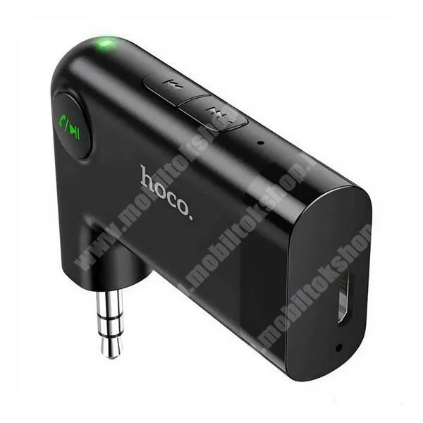 Evolveo StrongPhone Q8 LTE Hoco Dawn sound bluetooth audio adapter, v5.3, microsUSB, 3,5mm jack, mikrofon, 145mAh akku, E53, Fekete