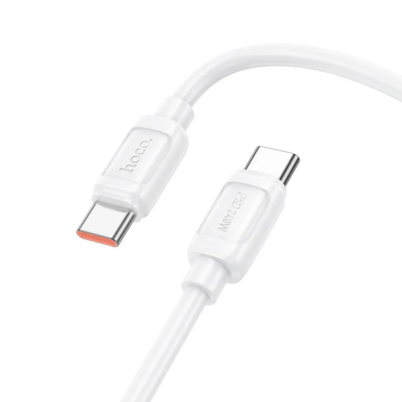  Hoco Surpass adat és gyorstöltő kábel, USB-C / USB-C, 240W, PD 3.0, QC 3.0 gyorstöltés, 1m hosszú, X115, Fehér