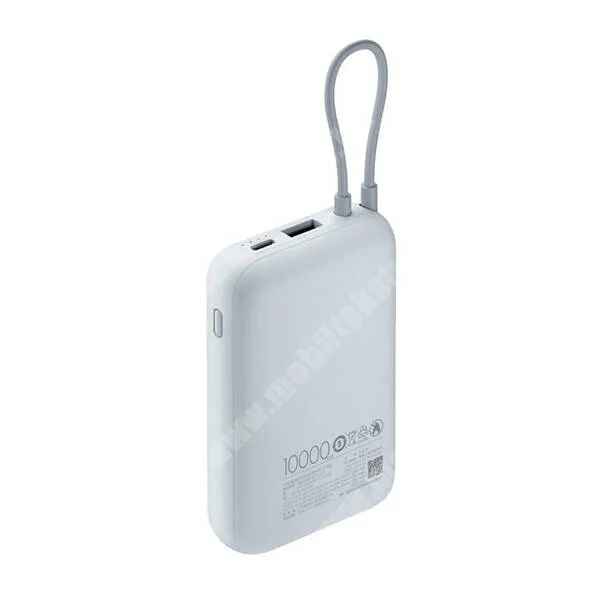 BEEX CONQUEST Xiaomi power bank, Vésztöltő, 1 x USB-A, 1 x USB-C aljzat, 10000mAh, 22,5W, PD gyorstöltő, LED jelző, Fix Type-C kábel, BHR9073GL, Világoskék
