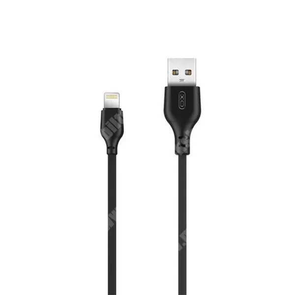  XO adat és gyorstöltő kábel, USB-A / Lightning, 10W, 1m hosszú, NB103, Fekete
