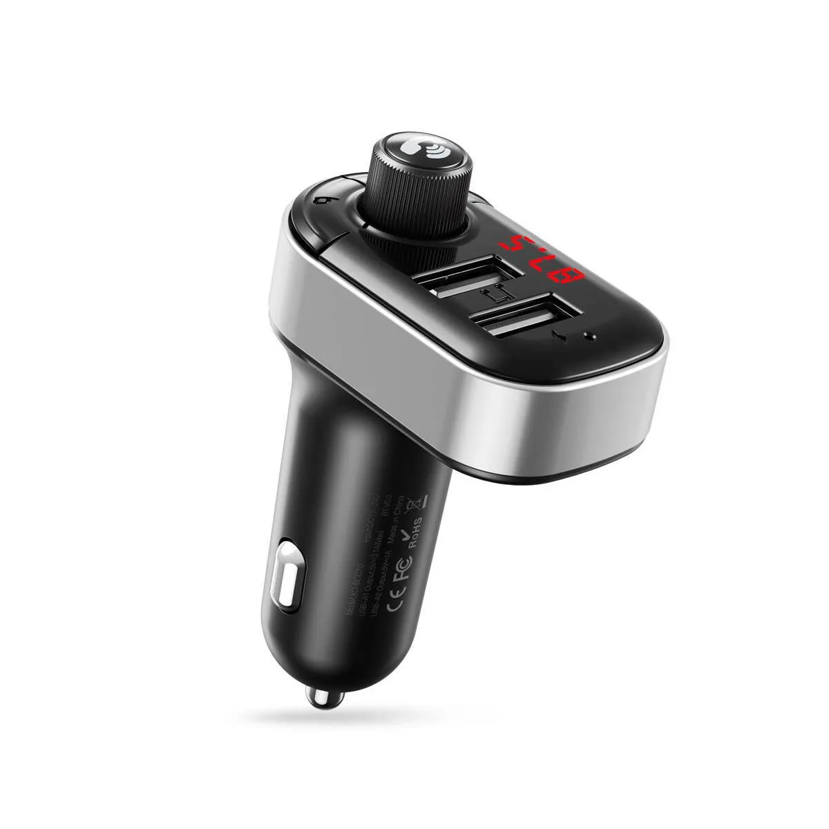 Jolla Jolla C XO bluetooth FM transmitter, Kihangosító és autós töltő, 2 x USB-A aljzat, 15W gyorstölté, LED kijelző, BCC10, Fekete