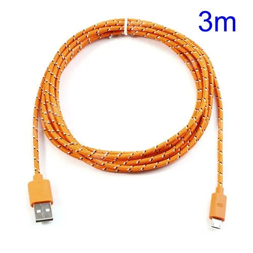 ACME VR302 Adatátviteli kábel / USB töltő - microUSB 2.0, 3m hosszú, 2A, 10W - NARANCS