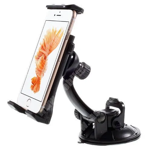 Bluboo Maya UNIVERZÁLIS gépkocsi / autós tartó - tapadó korongos / szélvédőre helyezhető, 360°-ban forgatható, 110 - 180 mm-ig állítható bölcsővel